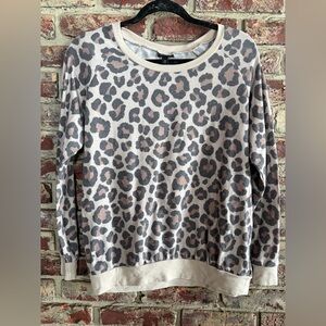 Torrid Leopard Print Pullover Sweatshirt Size 00 (M/L) Soft Cozy